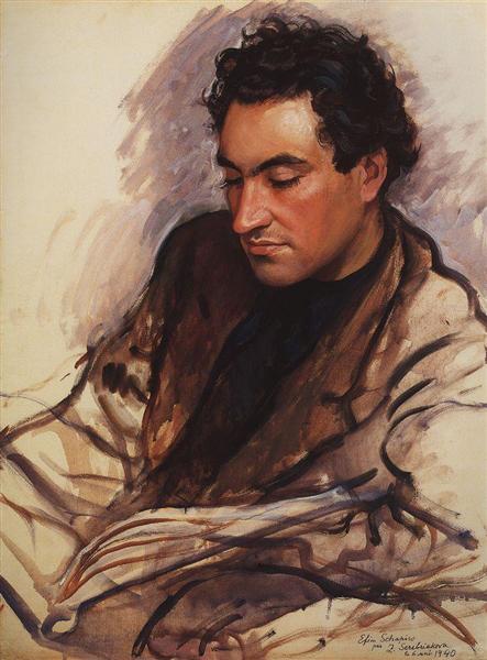Portrait of E. Shapiro, 1940 - Sinaida Jewgenjewna Serebrjakowa