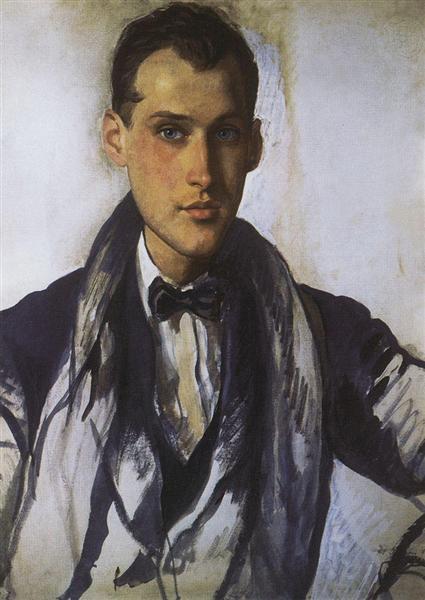 Portrait of Sergei Rostislavovich Ernst, 1921 - Zinaïda Serebriakova